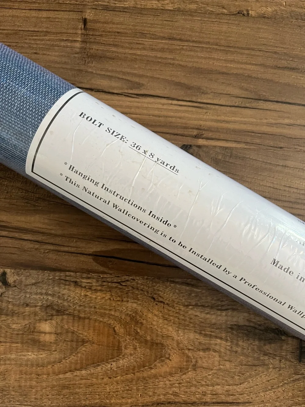 NWT PAPERWEAVES Natural Real Grasscloth Wallpaper Navy Blue 6863-52 Double Roll